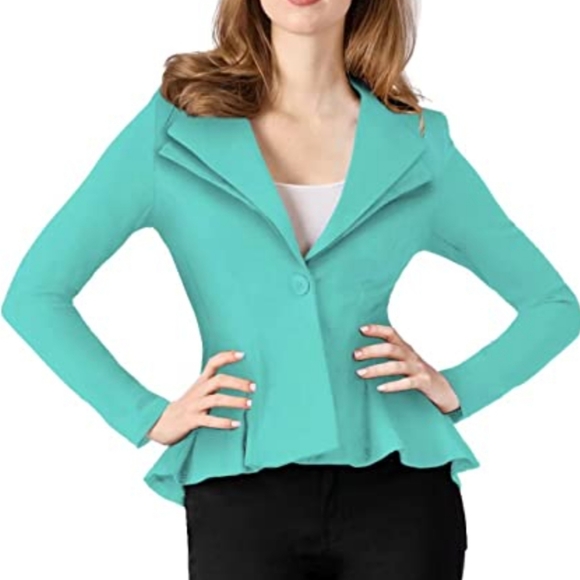 Hybrid & Company Women Double Notch Lapel Sharp Shoulder Pad Office Blazer 2xl - Picture 1 of 12